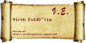 Virth Eulália névjegykártya